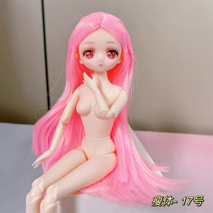 30cm Anime-Style 1/6 BJD Doll — 26-Joint Movable Skin Doll for DIY Dress-Up, Girls Toys & Gifts