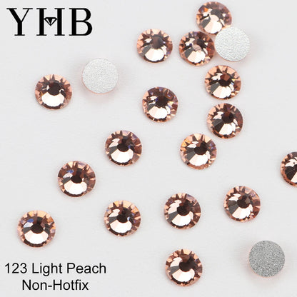 YHB Cold Fix Crystal Flatback Rhinestones - Silver Back Non Hotfix DIY Gems for Nail Art, Bags, Shoes, Garments & Phone Decoration