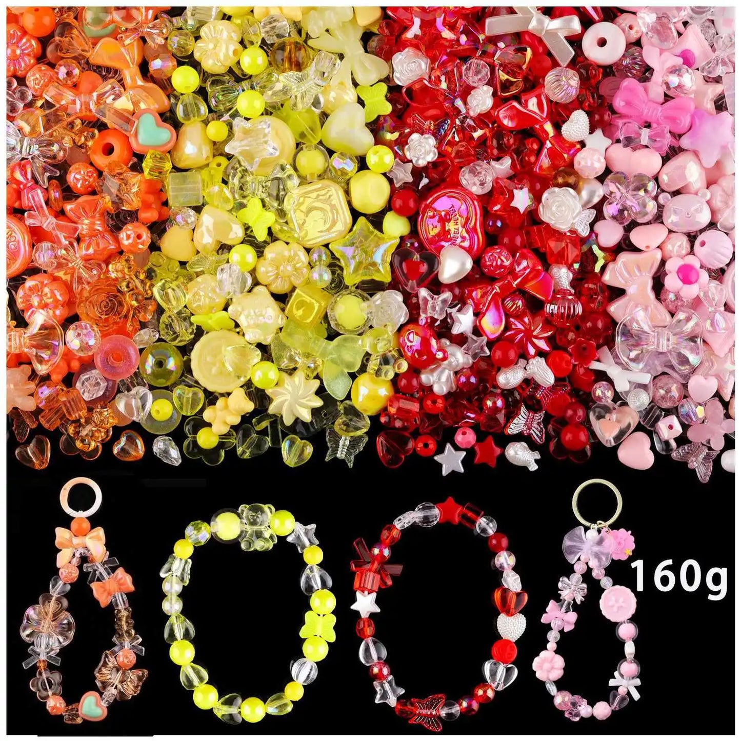 Candy Color Acrylic Beads - Mixed Style DIY Beads for Handmade Bracelets, Phone Chains & Jewelry Making