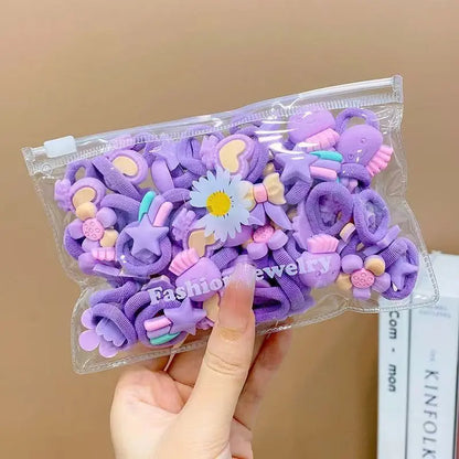 10/20PCS Cute Cartoon Hair Bands – Soft Elastic Scrunchies for Girls & Kids, Gentle on Hair