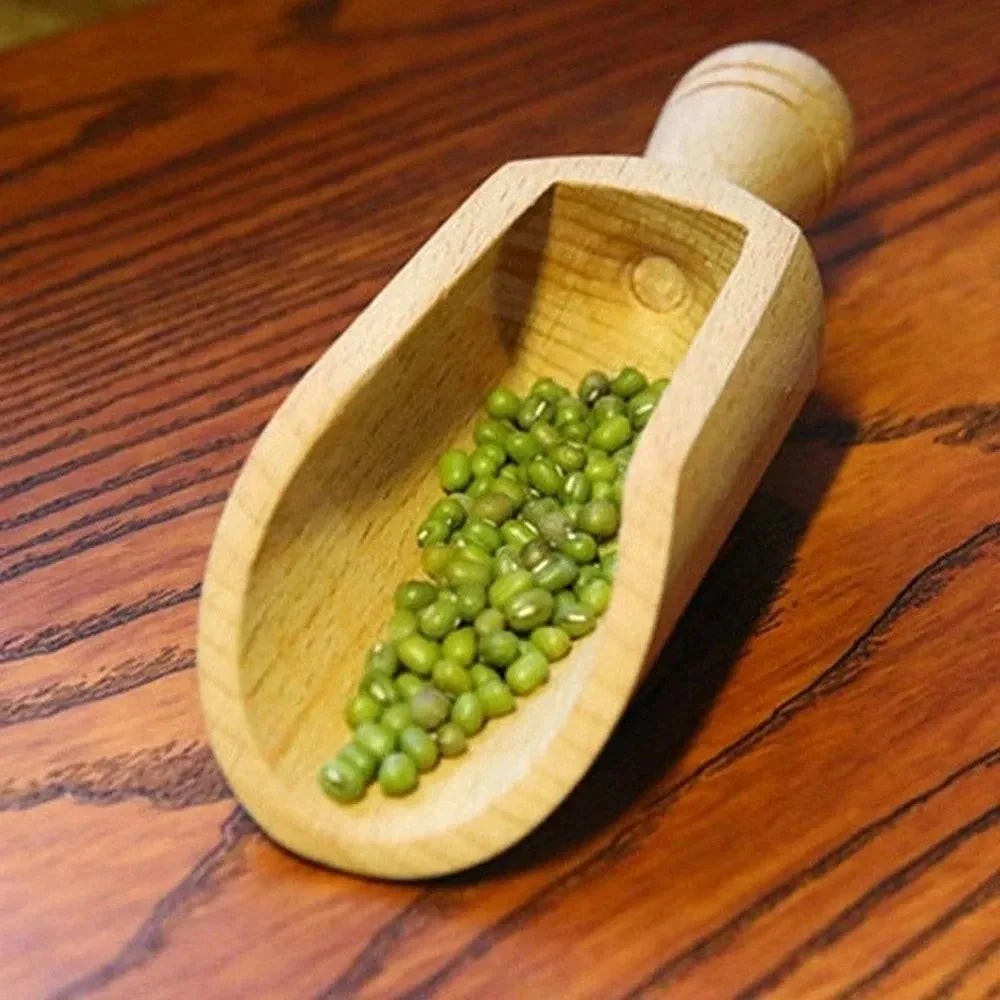 Mini Wooden Scoops - Bath Salt, Candy, Flour, Milk Measuring and Kitchen Serving Spoons