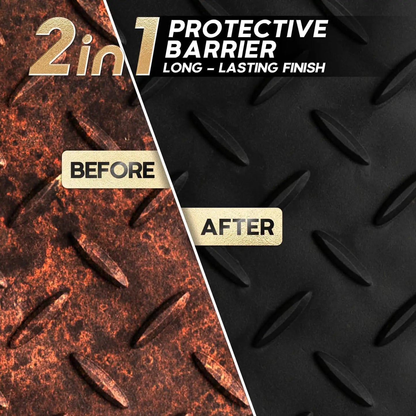 2-in-1 Rust Converter & Metal Primer - Heat and UV Resistant Black Protective Coating