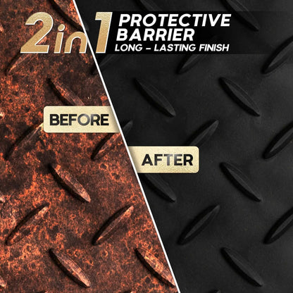2-in-1 Rust Converter & Metal Primer - Heat and UV Resistant Black Protective Coating