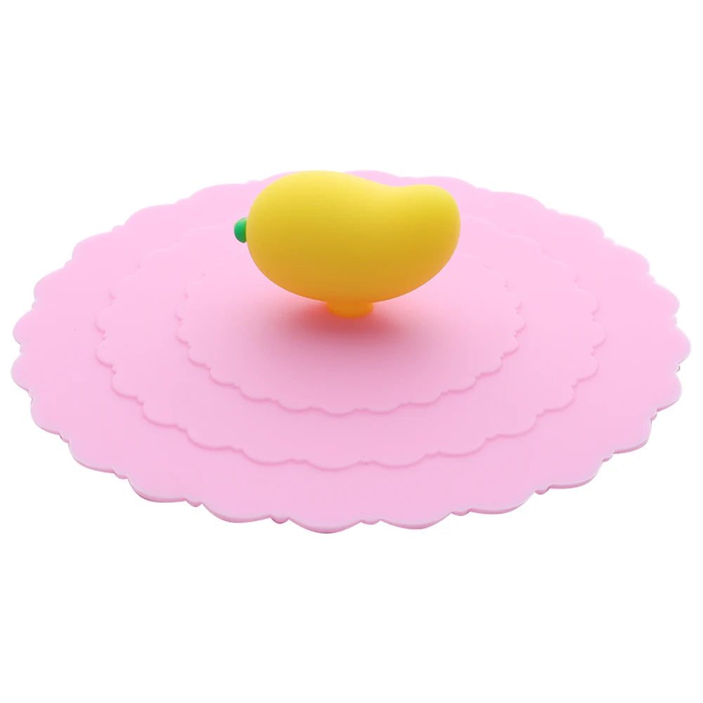 Cartoon 10cm Cute Silicone Cup Cover - Heat-Resistant, Leak-Proof, Dustproof Sealed Lid for Tea Cups