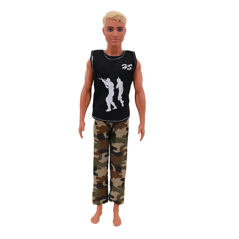1/6 Boyfriend Doll Clothes Set — High-Quality Sparkling Top & Pants with Wool Hat for Ken Dolls