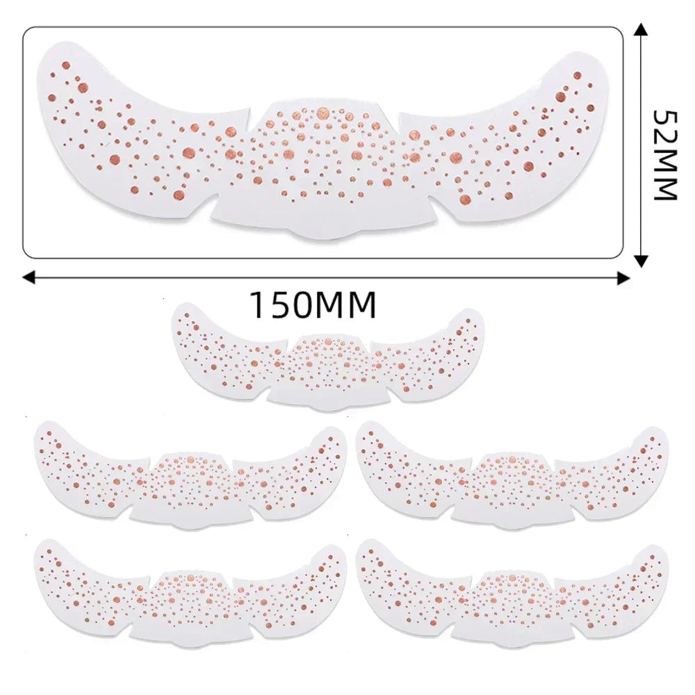 6pcs Hot Stamping Freckles Makeup Patches – Metallic Gold & Silver Temporary Tattoo Stickers for Face
