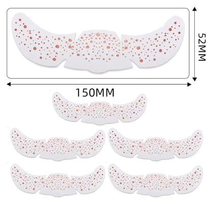 6pcs Hot Stamping Freckles Makeup Patches – Metallic Gold & Silver Temporary Tattoo Stickers for Face