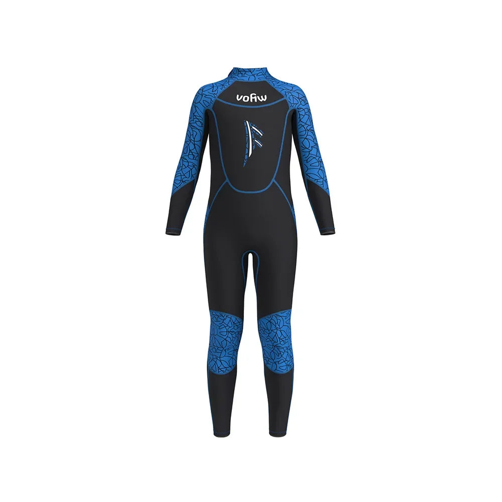 Children's 2mm/3mm Neoprene Wetsuit – One-Piece Long Sleeve Diving Suit for Cold Protection, Sunscreen, Surfing, Swimming & Snorkeling