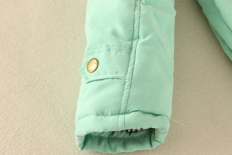 2024 Women's Winter Cotton Jacket – Slim Fit Hooded Parka, Embroidered Padded Warm Casual Overcoat