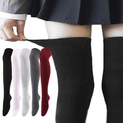 Women's Fashion Over Knee Socks - Solid Warmers, Knee High Socks in 5 Optional Colors