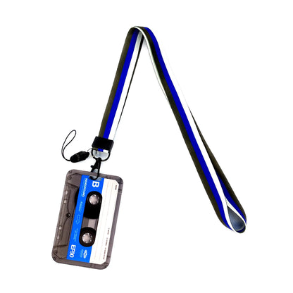 Vintage Tape ID Card Holder with Hanging Rope – Mobile Phone & Chest Card Lanyard
