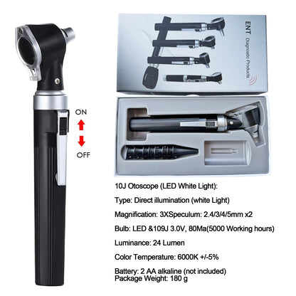 Otoscope Ear Scope - 3X Magnifying Lens with LED Light for Ear Inspection & Pocket Ear Checker for Kids, Adults & Pets