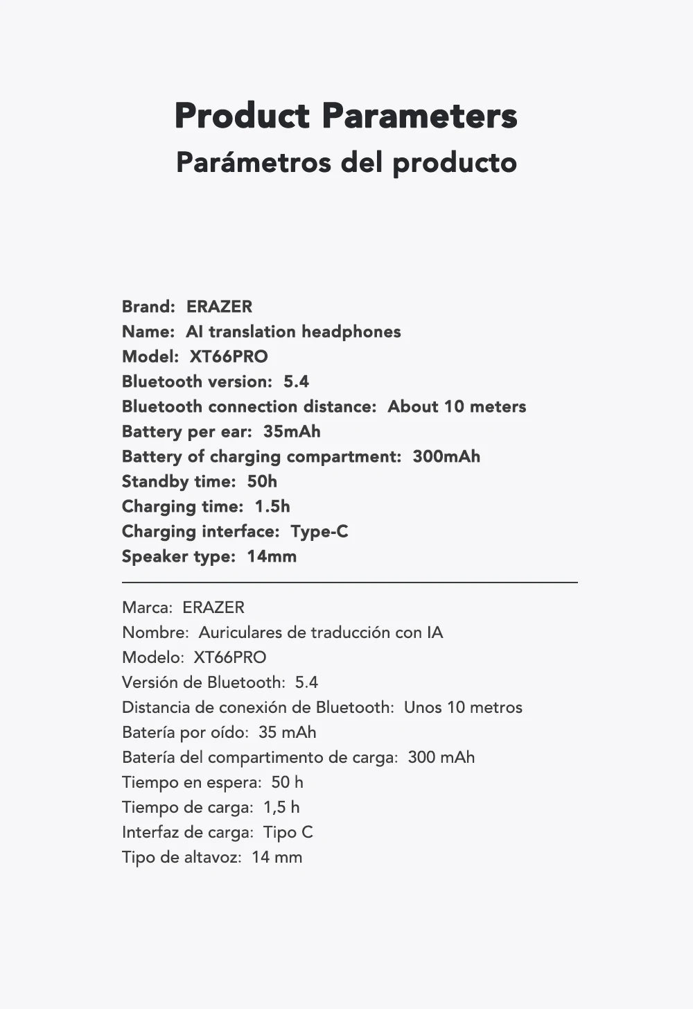ERAZER XT66PRO Bluetooth Earphones – ASMR Headsets, DIY App, AI Translator, Wireless Earbuds with 13-Hour Battery Life & Display