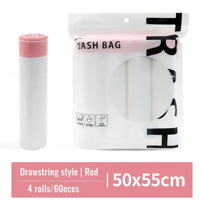 Garbage Bags with Drawstring – Transparent Disposable Bags for Household, Kitchen & Dorm Use, 3 Size Options