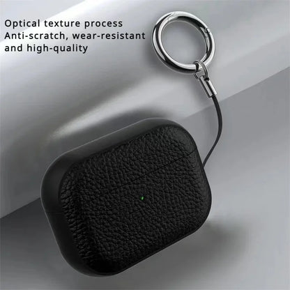 Leather Texture Case for Apple AirPods 1–4 & Pro — Protective Wireless Earphone Cover Anti-Lost