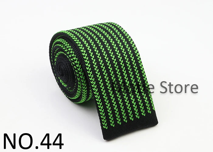 Classic Knit Neck Tie for Men — 6cm Plaid & Dots Casual Business Wedding Tie