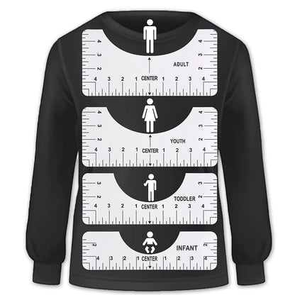 4 Pcs Transparent Acrylic T-Shirt Alignment Ruler: Graphics Guide for Front and Back Measurement in Sewing