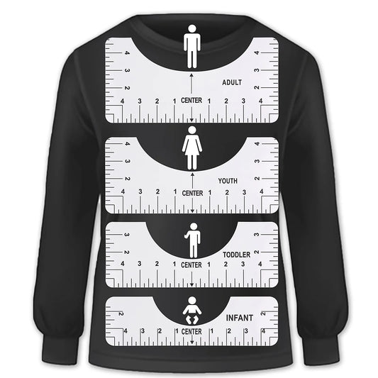 4 Pcs Transparent Acrylic T-Shirt Alignment Ruler: Graphics Guide for Front and Back Measurement in Sewing
