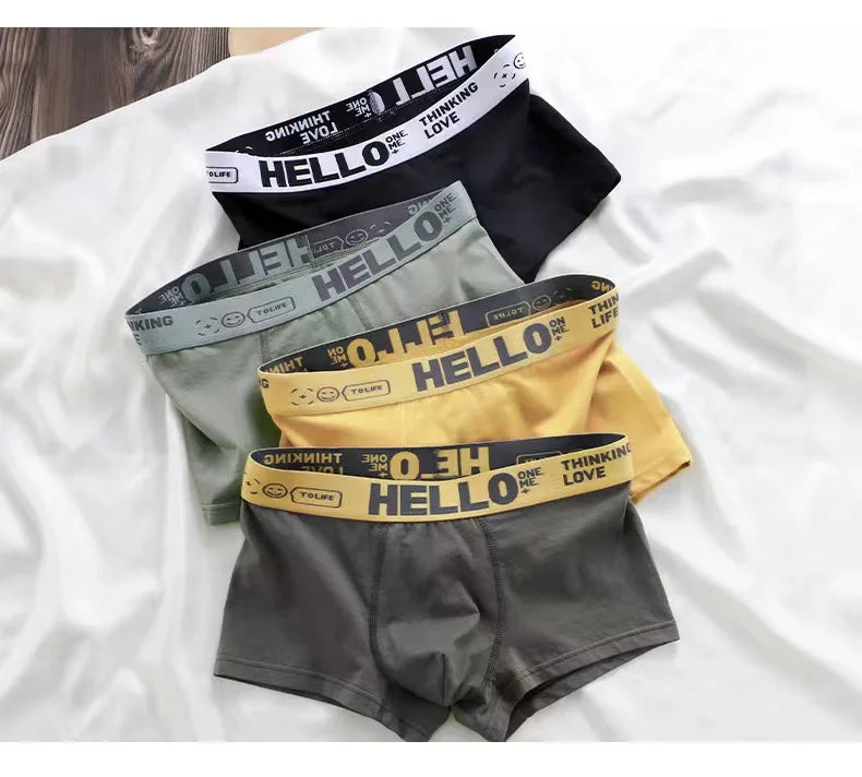 10PCS Men's Mid-Waist Boxers – Breathable, Lightweight Underwear Set in Multiple Colors