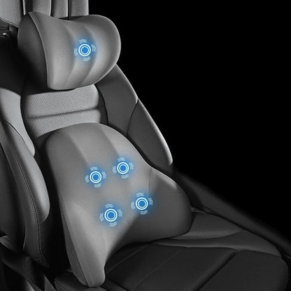 Electric Car Lumbar & Neck Massage Pillow | Single Headrest Vibration Cushion for Seat Support