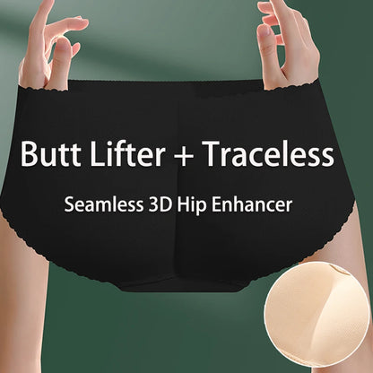 Women’s Low Waist Mesh Tummy Control Panty – Slimming Padded Seamless Underwear, Fake Buttock Body Shaper & Hip Enhancer