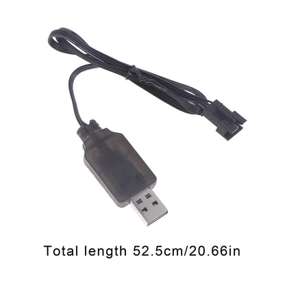 7.4V SM-4P USB Battery Charger - Compatible with DE36W, DE65, HM202, EC08, EC16 M416 RC Car and Gel Ball Blaster Batteries