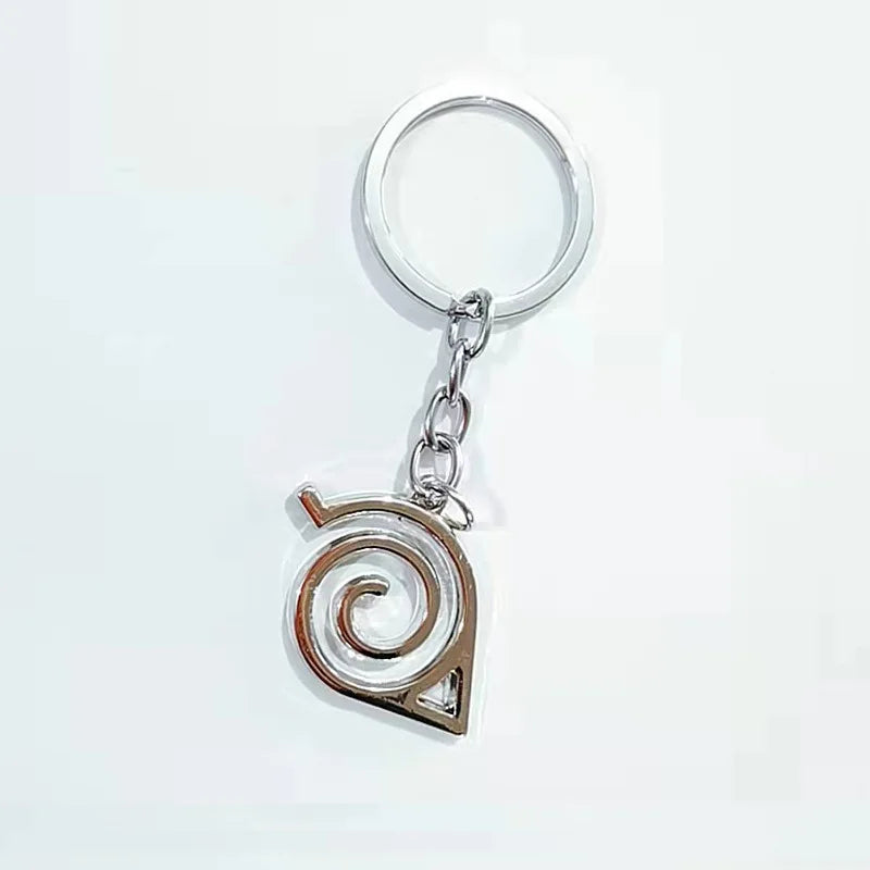 Anime Konoha Necklace & Keychain – Akatsuki Sharingan Jiraiya Pendant for Sasuke, Kakashi Cosplay Jewelry Gift