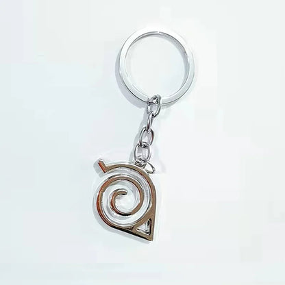 Anime Konoha Necklace & Keychain – Akatsuki Sharingan Jiraiya Pendant for Sasuke, Kakashi Cosplay Jewelry Gift