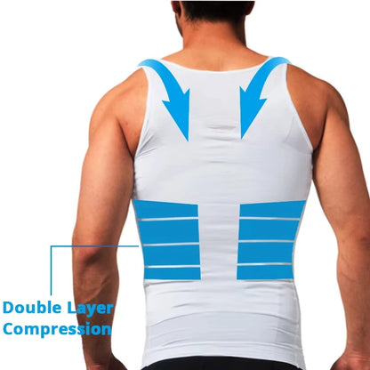 Men’s Compression Body Shaper Tank Top — Slimming Abs Abdomen Tummy Control Gym Workout Shapewear
