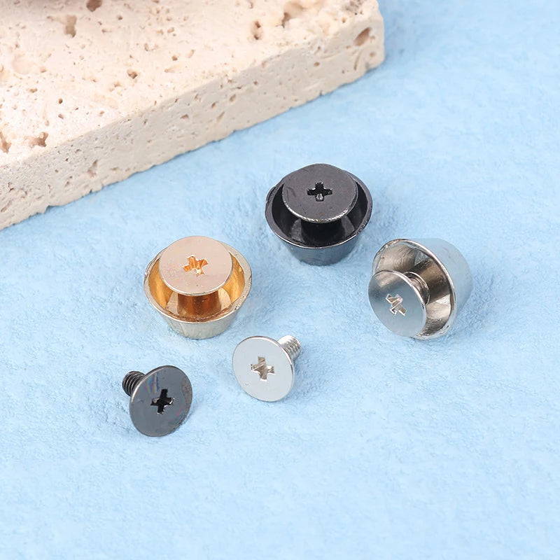 10 Sets Metal Bag Bottom Rivets – DIY Leather Stud Feet Studs for Bag Wear Protection, Strap & Belt Accessories Hardware Kit