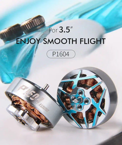 T-Motor P1604 FPV Brushless Motor — KV2850 6S / KV3800 4S, 2mm Shaft for 3.5-Inch Freestyle Sub-250g Racing Drone