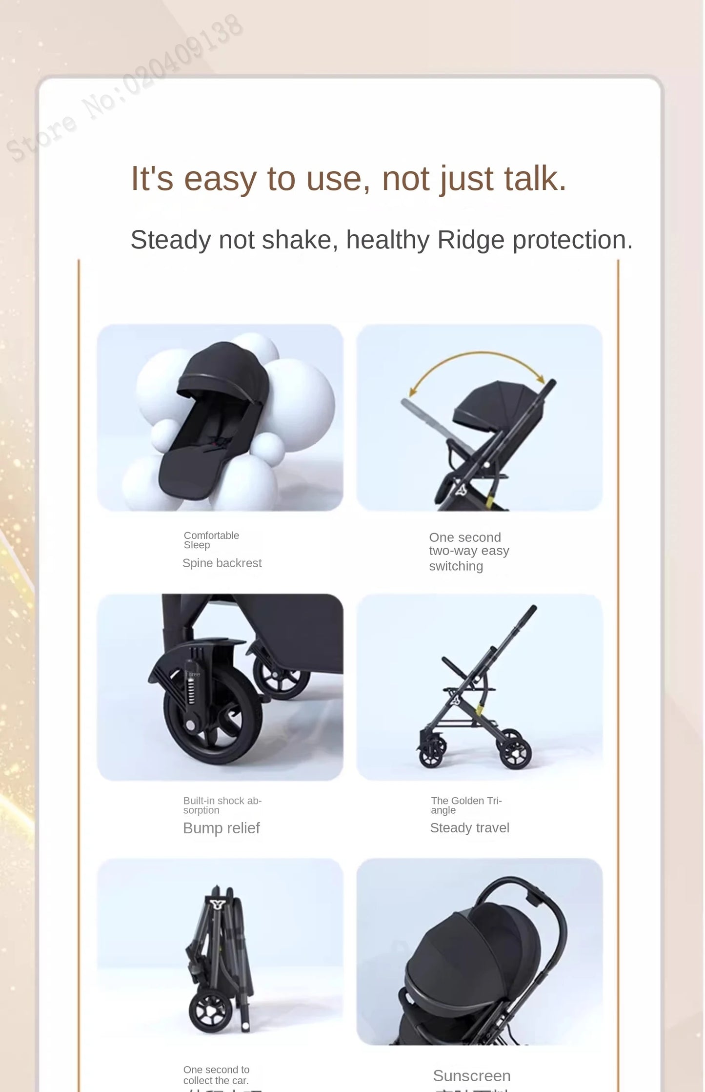 Lightweight Two-Way Baby Stroller — High Landscape, Spine Protection, 4-Wheel Newborn Push Trolley