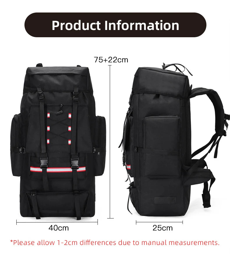 130L Hiking & Camping Backpack - Large Molle Trekking Rucksack for Men, Outdoor Travel & Sports Bag
