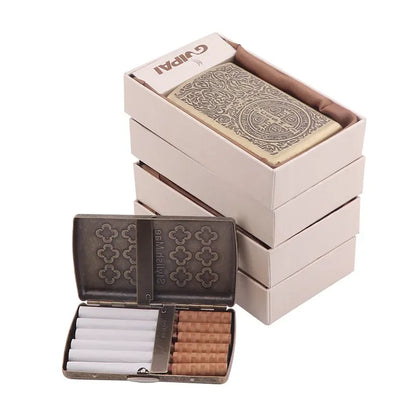 12PCS Cigarette Case Set - Pocket Tobacco Holder with Clip Storage Box & Gift Packaging for Men