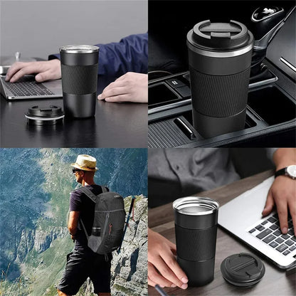 Stainless Steel Coffee Cup - Double Layer Vacuum Insulated Office Mug, Portable Outdoor Car Water Cup, Fashionable Travel Mug