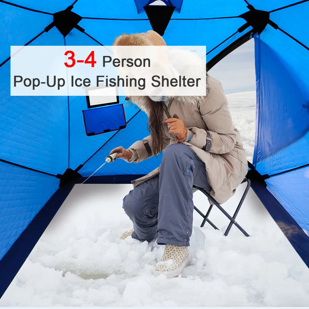 Easy Set-Up Winter Ice Fishing Tent – Portable Waterproof & Windproof Shelter for Ice Fishing
