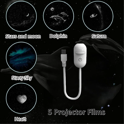 2-in-1 Mini Galaxy Star Projector Night Light – Starry Sky Ambient Bedroom Lamp for Sleep, Relaxation & Home Decoration