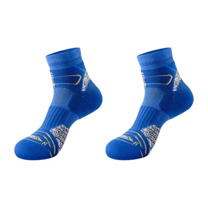 Professional Marathon Running Socks for Men – Thick Towel Bottom Sports Socks for Cycling & Basketball – Odor Control & Sweat Absorption Athletic Wear