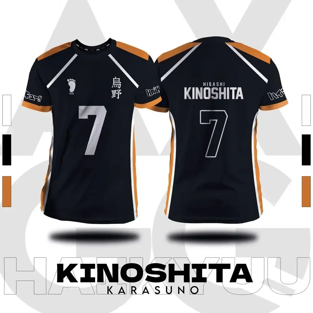 Haikyuu Anime Cosplay Jersey - Fukurodani and Hinata Short-Sleeve T-Shirt for Men and Children