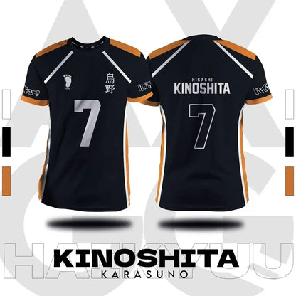 Haikyuu Anime Cosplay Jersey - Fukurodani and Hinata Short-Sleeve T-Shirt for Men and Children