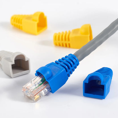 Mixed Color RJ45 Ethernet Cable Boots — Strain Relief Covers for CAT5E/CAT6 Connector Plugs