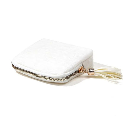 High-Quality Velvet Tassel Jewelry Box – Portable Soft Storage Case for Multifunctional Jewelry & Accessories