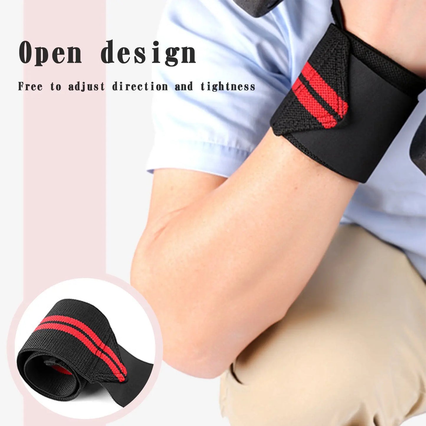 Elastic Wrist Pressure Strap for Weight Lifting - Sports Wrist Bandage Wrap & Guard for Men - Prevent Sprains