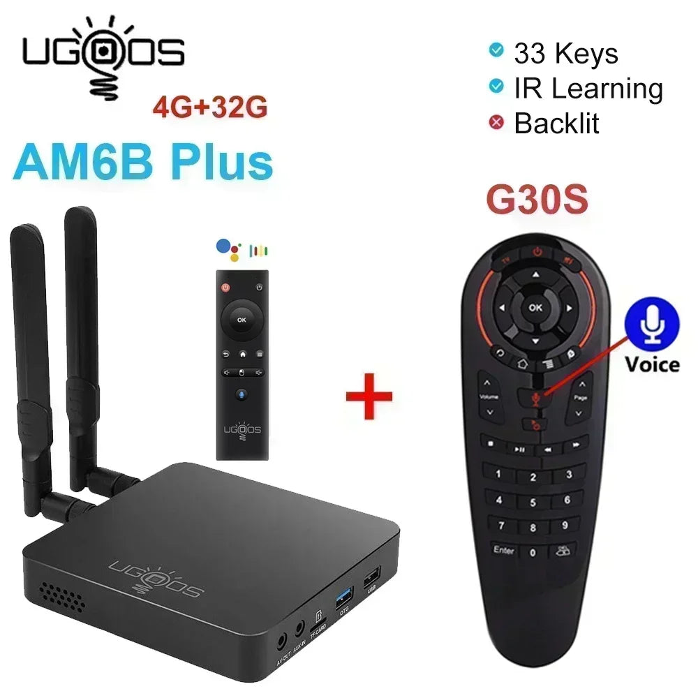 Ugoos AM6B Plus Android 9 Smart TV Box - Amlogic S922X-J, 4GB DDR4, 32GB, WiFi 6, 4K, BT5.0