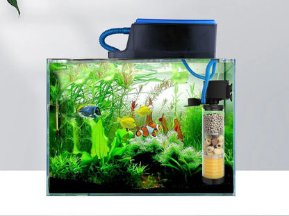 220V Silent Aquarium Filter – Submersible Water Pump with Bio Sponge, Skimmer & Waves Maker for Turtle & Fish Tanks