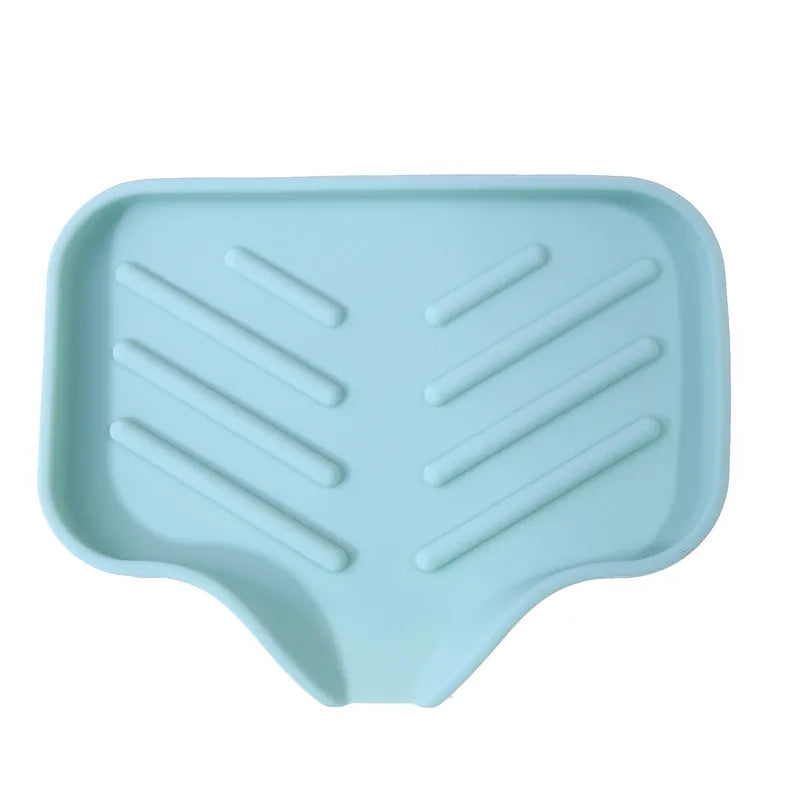 Silicone Kitchen Sink Mat & Tray – Soap Dispenser, Sponge Holder, Splash-Proof Drying & Counter Storage