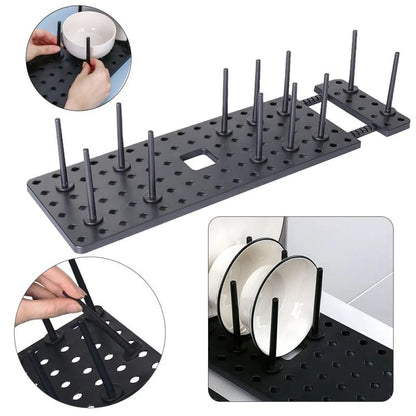 Kitchen Sink Organizer Rack — Adjustable Dish Drying Shelf for Bowls, Plates & Storage, Desktop Holder Accessories