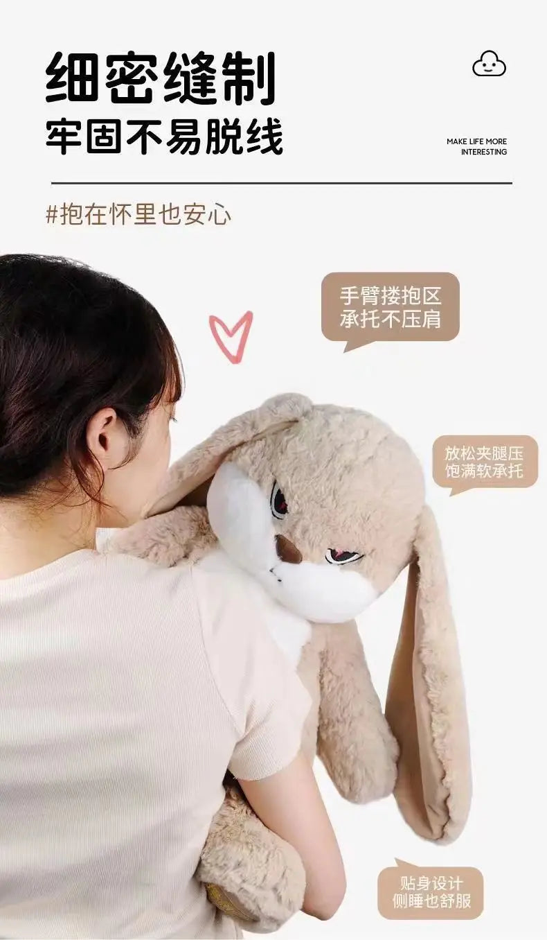 Large Angry Rabbit Plush Toy – Cute Kawaii Stuffed Animal, Soft Doll for Room Decor & Birthday Gift