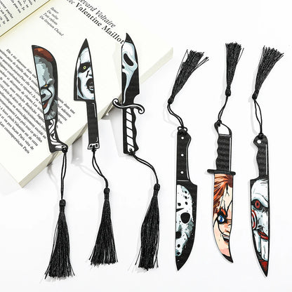 Anime Horror Killer Fruit Knife Series Bookmarks - Acrylic Bookmarks for Fans and Book Lovers, Ideal as Reading Markers