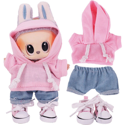 Labubu 17cm Doll Clothes Set — Plush Doll Accessories for Girls’ Birthday & Christmas Gifts